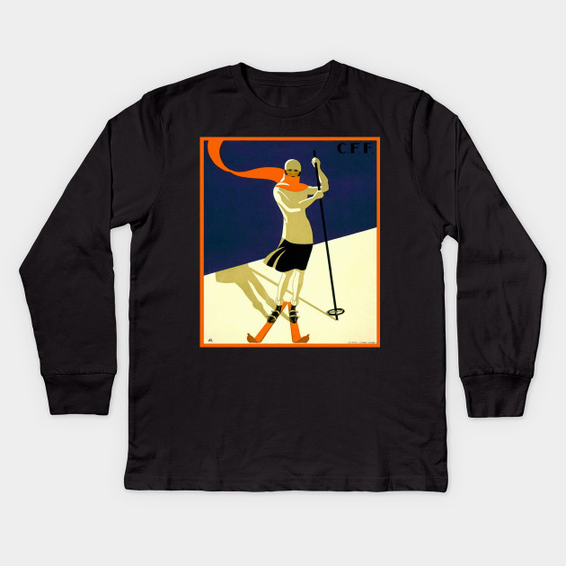 Vintage Swiss Alps Ski art